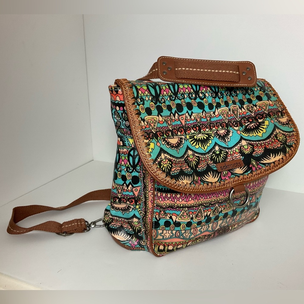Sakroots Backpack Artistic Circle Convertible Flap Backpack
